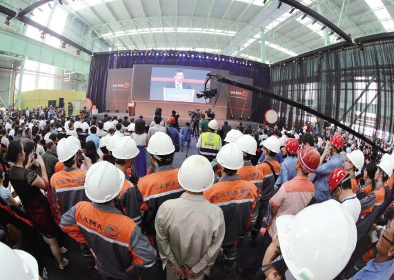 ●2014年6月15日，华菱安赛乐米塔尔汽车板有限公司(VAMA)汽车板项目投产仪式在娄底举行。